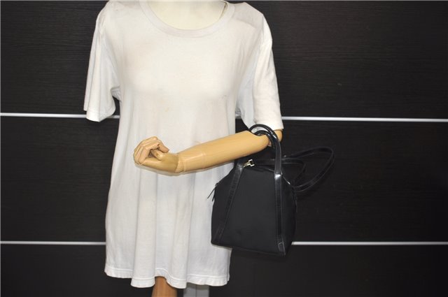 Authentic GUCCI 2Way Shoulder Hand Bag Purse Nylon Leather Black 5634D