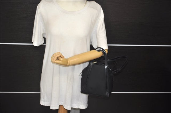 Authentic GUCCI 2Way Shoulder Hand Bag Purse Nylon Leather Black 5634D