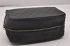 Authentic CHANEL Calf Skin Bicolore CC Logo Clutch Hand Bag Purse Black 5634I