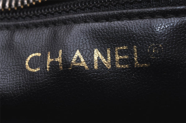 Authentic CHANEL Calf Skin Bicolore CC Logo Clutch Hand Bag Purse Black 5634I