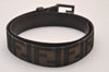 Authentic FENDI Vintage Zucca Belt Canvas Leather 25.2-29.1" Brown Black 5636I