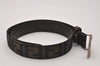 Authentic FENDI Vintage Zucca Belt Canvas Leather 25.2-29.1" Brown Black 5636I