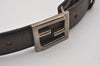 Authentic FENDI Vintage Zucca Belt Canvas Leather 25.2-29.1" Brown Black 5636I