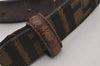 Authentic FENDI Vintage Zucca Belt Canvas Leather 25.2-29.1" Brown Black 5636I