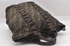 Authentic FENDI Zucca Vintage Tote Hand Bag Nylon Leather Brown Black 5638I
