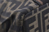 Authentic FENDI Zucca Vintage Tote Hand Bag Nylon Leather Brown Black 5638I
