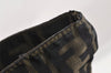 Authentic FENDI Zucca Vintage Tote Hand Bag Nylon Leather Brown Black 5638I