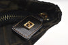 Authentic FENDI Zucca Vintage Tote Hand Bag Nylon Leather Brown Black 5638I