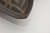 Authentic FENDI Zucca Clutch Hand Bag Purse Nylon Leather Brown Black 5639I