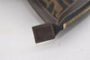 Authentic FENDI Zucca Clutch Hand Bag Purse Nylon Leather Brown Black 5639I