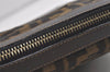 Authentic FENDI Zucca Clutch Hand Bag Purse Nylon Leather Brown Black 5639I