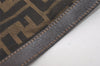 Authentic FENDI Zucca Clutch Hand Bag Purse Nylon Leather Brown Black 5639I
