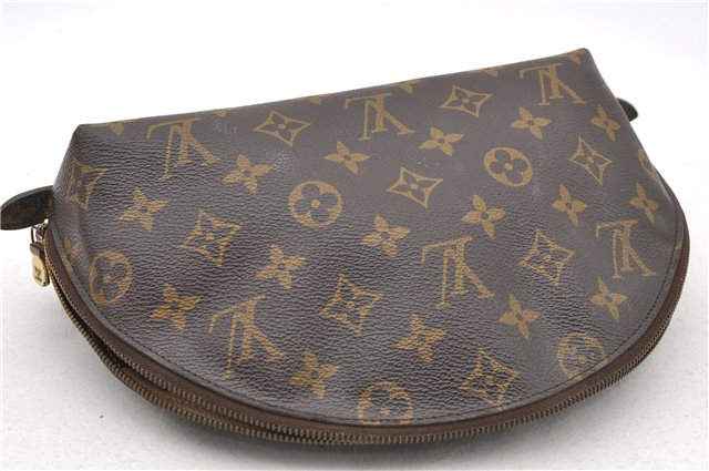 LOUIS VUITTON Monogram Trousse Demi Ronde 23 Cosmetic Pouch M47520 LV Junk 5640C