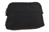 Authentic HERMES Bolide 25 Pouch Cosmetic Canvas Cotton Leather Black 5640I