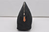 Authentic HERMES Bolide 25 Pouch Cosmetic Canvas Cotton Leather Black 5640I