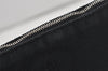 Authentic HERMES Bolide 25 Pouch Cosmetic Canvas Cotton Leather Black 5640I