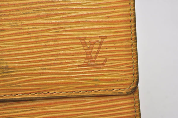 Auth Louis Vuitton Epi Porte Monnaie Billets Cartes Credit Wallet Yellow 5641I