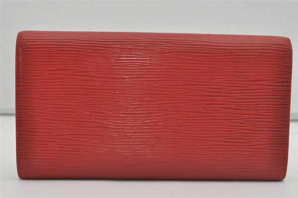 Auth Louis Vuitton Epi Pochette Porte Monnaie Credit Wallet Red M63577 LV 5642I