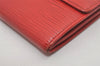 Auth Louis Vuitton Epi Pochette Porte Monnaie Credit Wallet Red M63577 LV 5642I