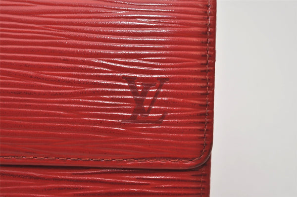 Auth Louis Vuitton Epi Pochette Porte Monnaie Credit Wallet Red M63577 LV 5642I