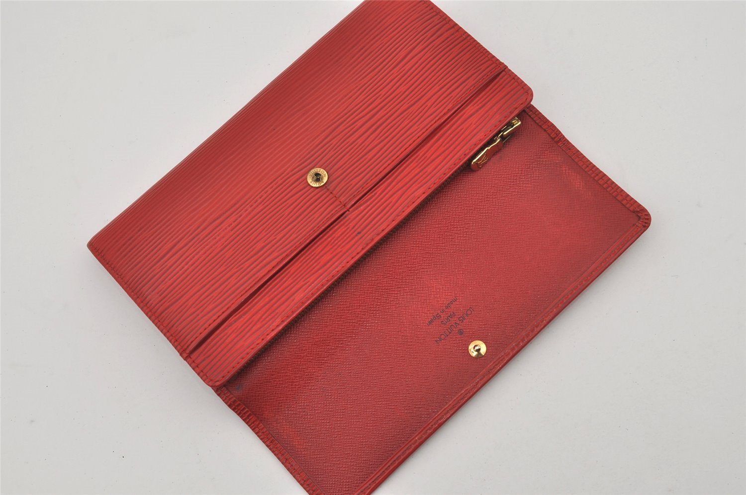 Auth Louis Vuitton Epi Pochette Porte Monnaie Credit Wallet Red M63577 LV 5642I