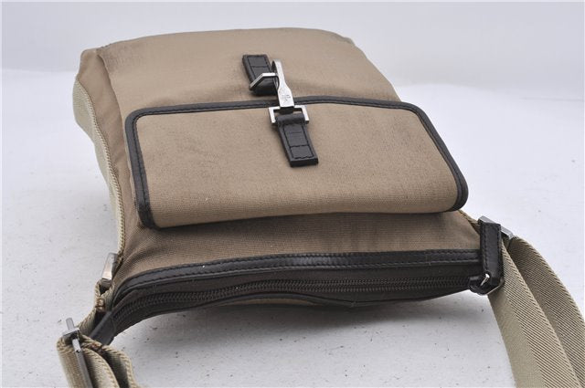 Authentic GUCCI Shoulder Cross Body Bag Purse Nylon Leather 92646 Beige 5643D