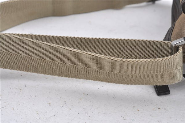 Authentic GUCCI Shoulder Cross Body Bag Purse Nylon Leather 92646 Beige 5643D