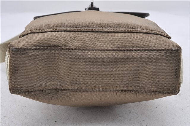 Authentic GUCCI Shoulder Cross Body Bag Purse Nylon Leather 92646 Beige 5643D