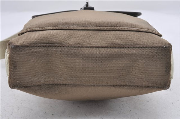 Authentic GUCCI Shoulder Cross Body Bag Purse Nylon Leather 92646 Beige 5643D