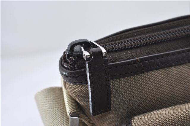 Authentic GUCCI Shoulder Cross Body Bag Purse Nylon Leather 92646 Beige 5643D