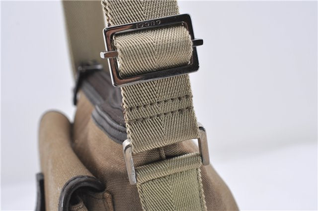 Authentic GUCCI Shoulder Cross Body Bag Purse Nylon Leather 92646 Beige 5643D