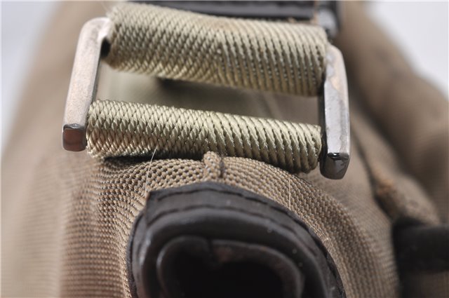 Authentic GUCCI Shoulder Cross Body Bag Purse Nylon Leather 92646 Beige 5643D