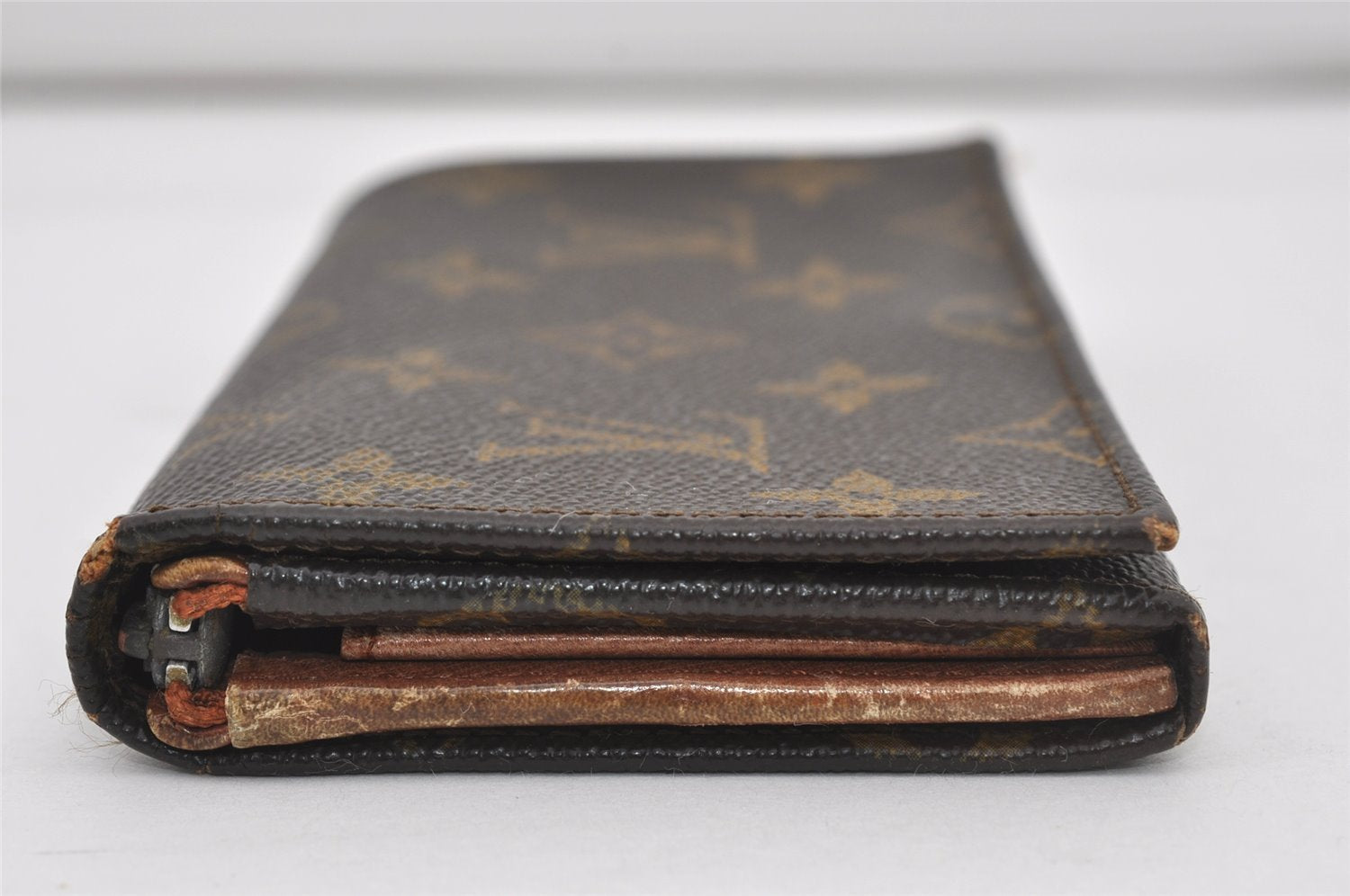 Auth Louis Vuitton Monogram Porte Monnaie Billets Tresor Wallet Old Model 5643I