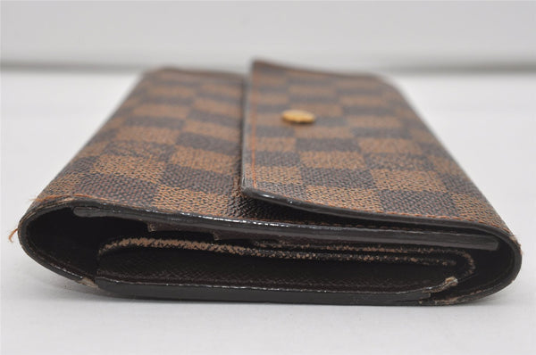 Authentic Louis Vuitton Damier Porte Tresor International Wallet N61215 LV 5645I