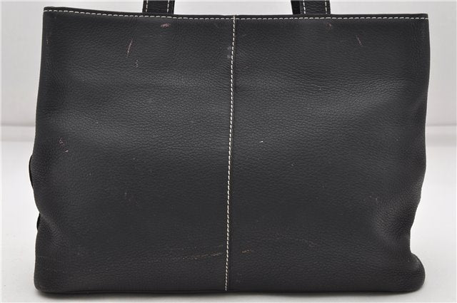 Authentic Burberrys Vintage Leather Shoulder Tote Hand Bag Purse Black 5646D