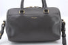 Authentic SAINT LAURENT Baby Duffle 2Way Shoulder Hand Bag Leather Gray 5648C