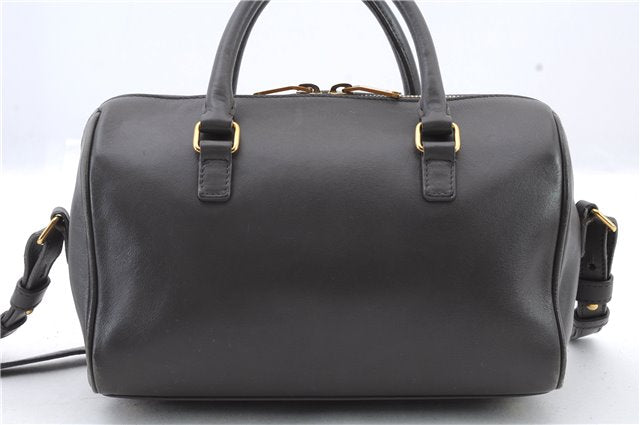 Authentic SAINT LAURENT Baby Duffle 2Way Shoulder Hand Bag Leather Gray 5648C