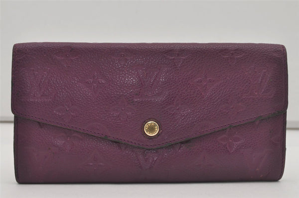 Auth Louis Vuitton Monogram Empreinte Portefeuille Curieuse Wallet Purple 5648I