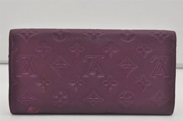 Auth Louis Vuitton Monogram Empreinte Portefeuille Curieuse Wallet Purple 5648I