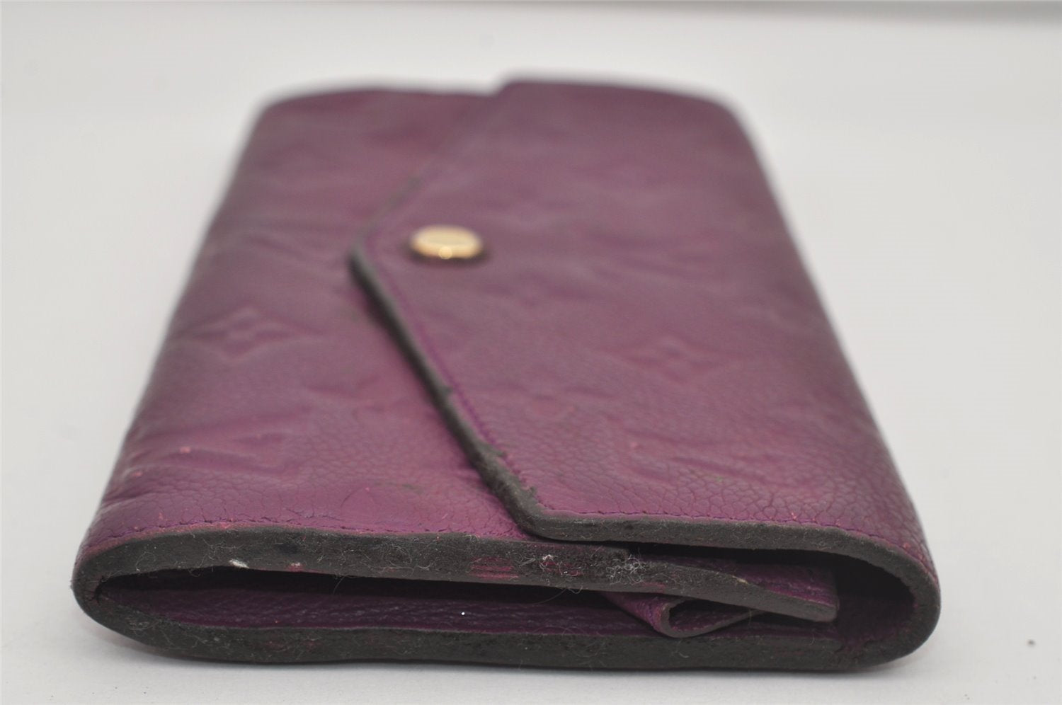 Auth Louis Vuitton Monogram Empreinte Portefeuille Curieuse Wallet Purple 5648I