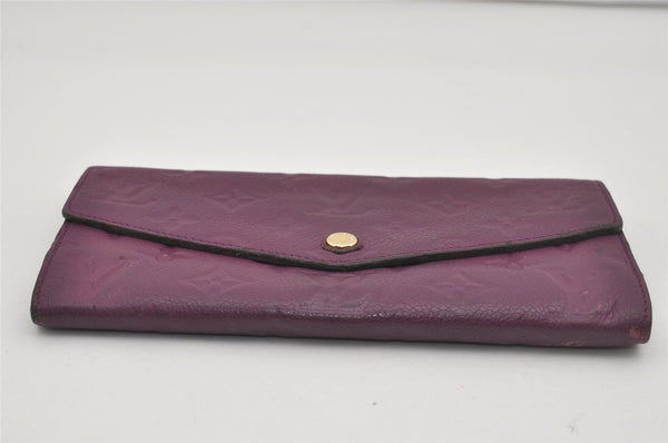 Auth Louis Vuitton Monogram Empreinte Portefeuille Curieuse Wallet Purple 5648I