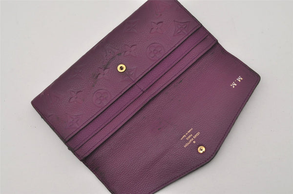 Auth Louis Vuitton Monogram Empreinte Portefeuille Curieuse Wallet Purple 5648I