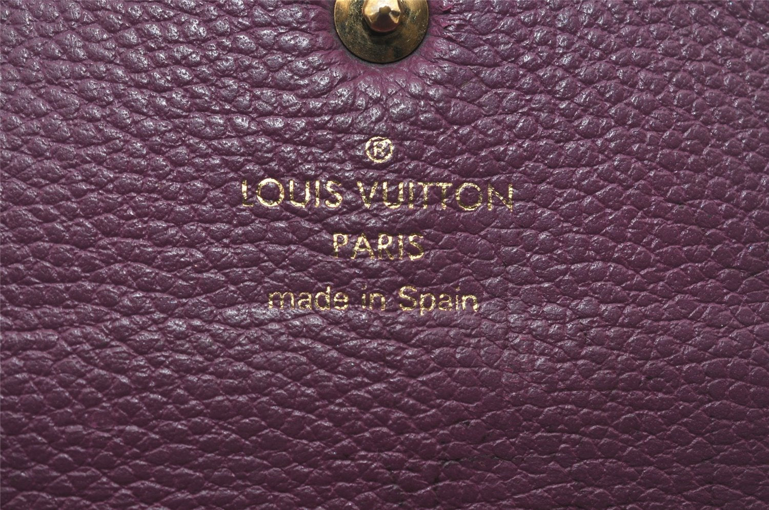 Auth Louis Vuitton Monogram Empreinte Portefeuille Curieuse Wallet Purple 5648I