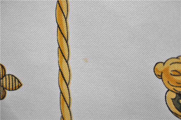 Authentic HERMES Carre 90 Scarf "VUE DU CAROSSE DE LA GALERE" Silk Beige 5650D