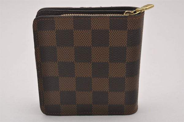 Authentic Louis Vuitton Damier Compact Zip Bifold Wallet Purse N61668 LV 5650I