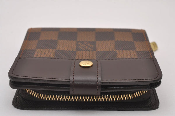 Authentic Louis Vuitton Damier Compact Zip Bifold Wallet Purse N61668 LV 5650I