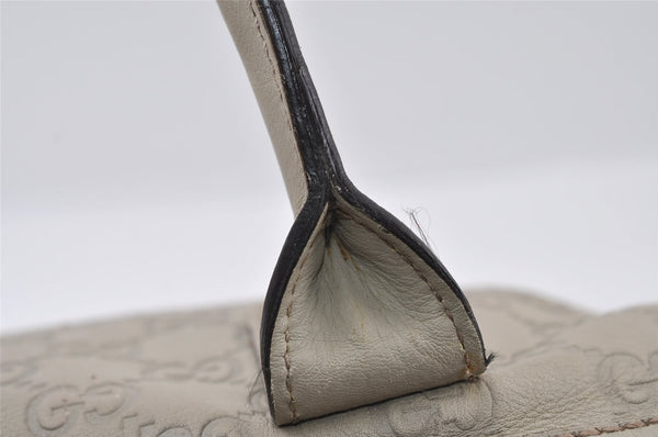 Authentic GUCCI Guccissima Princy Tote Bag GG Leather 177052 White 5651I