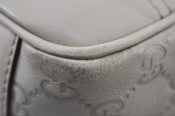 Authentic GUCCI Guccissima Princy Tote Bag GG Leather 177052 White 5651I