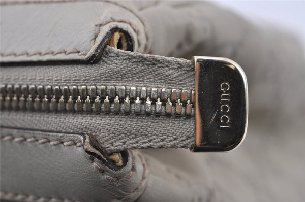 Authentic GUCCI Guccissima Princy Tote Bag GG Leather 177052 White 5651I