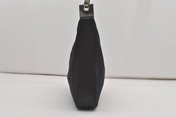 Authentic GUCCI Shoulder Bag Purse GG Canvas Leather 0013812 Black 5653I